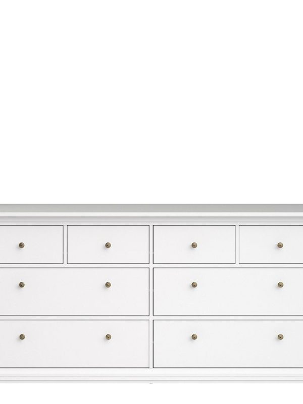 8 drawer chest of drawers white
