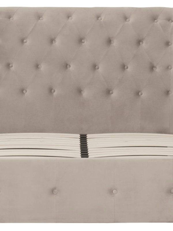 on-trend bed in neutral fabric