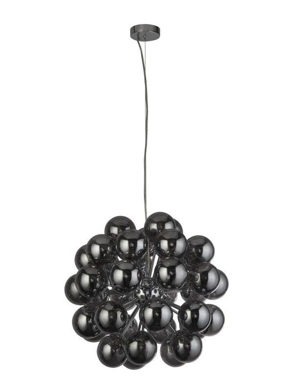 Berry 27Lt Pendant - Chrome Metal & Smoked Glass