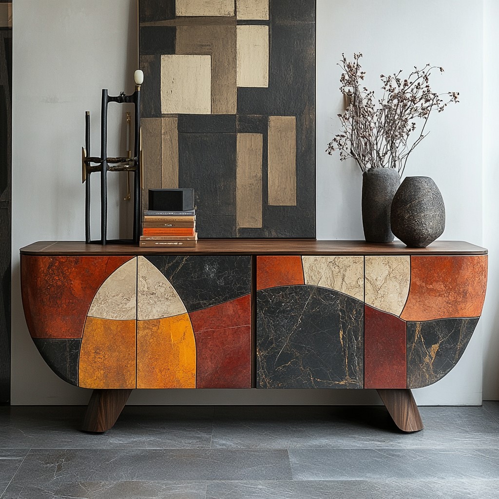 Statement designer sideboard in luxury setting